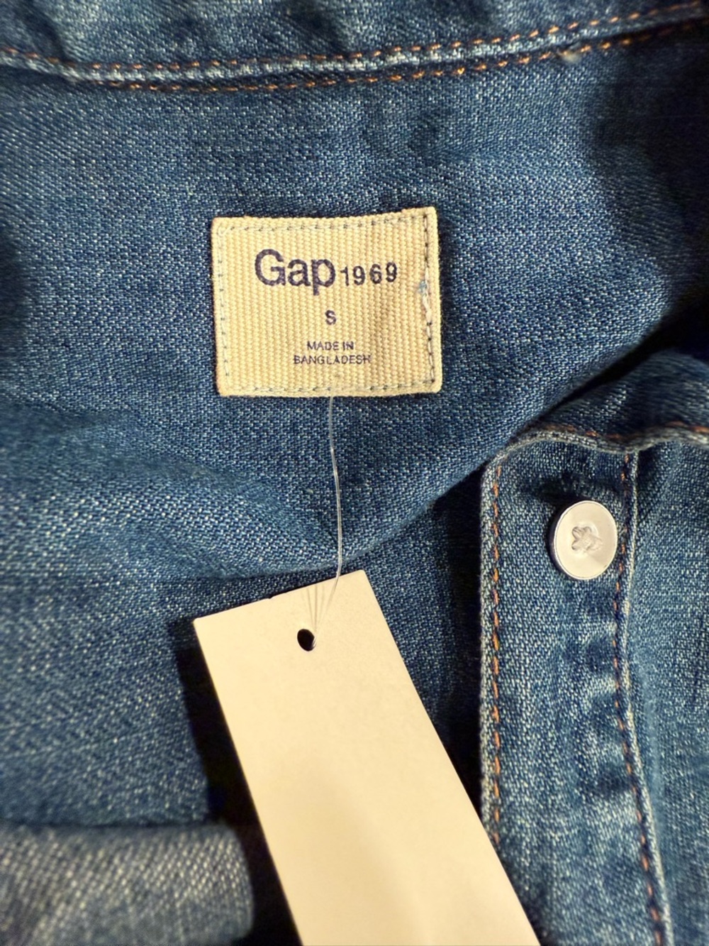 Women’s GAP Denim Button-Up Dress in Medium Blue - Picture 10 of 13